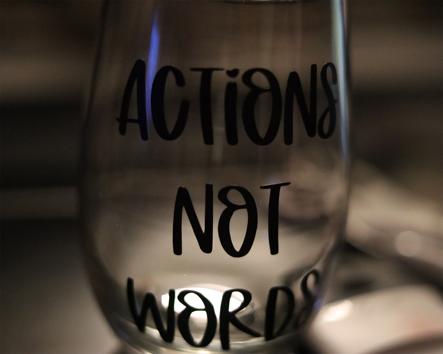 "Actions Not Words" Glass Wine Tumbler (HOPSA)