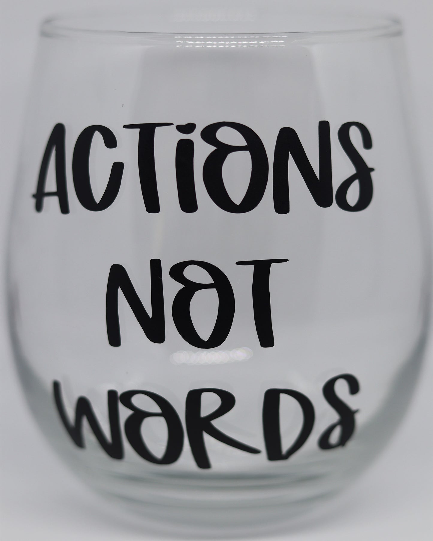 "Actions Not Words" Glass Wine Tumbler (HOPSA)