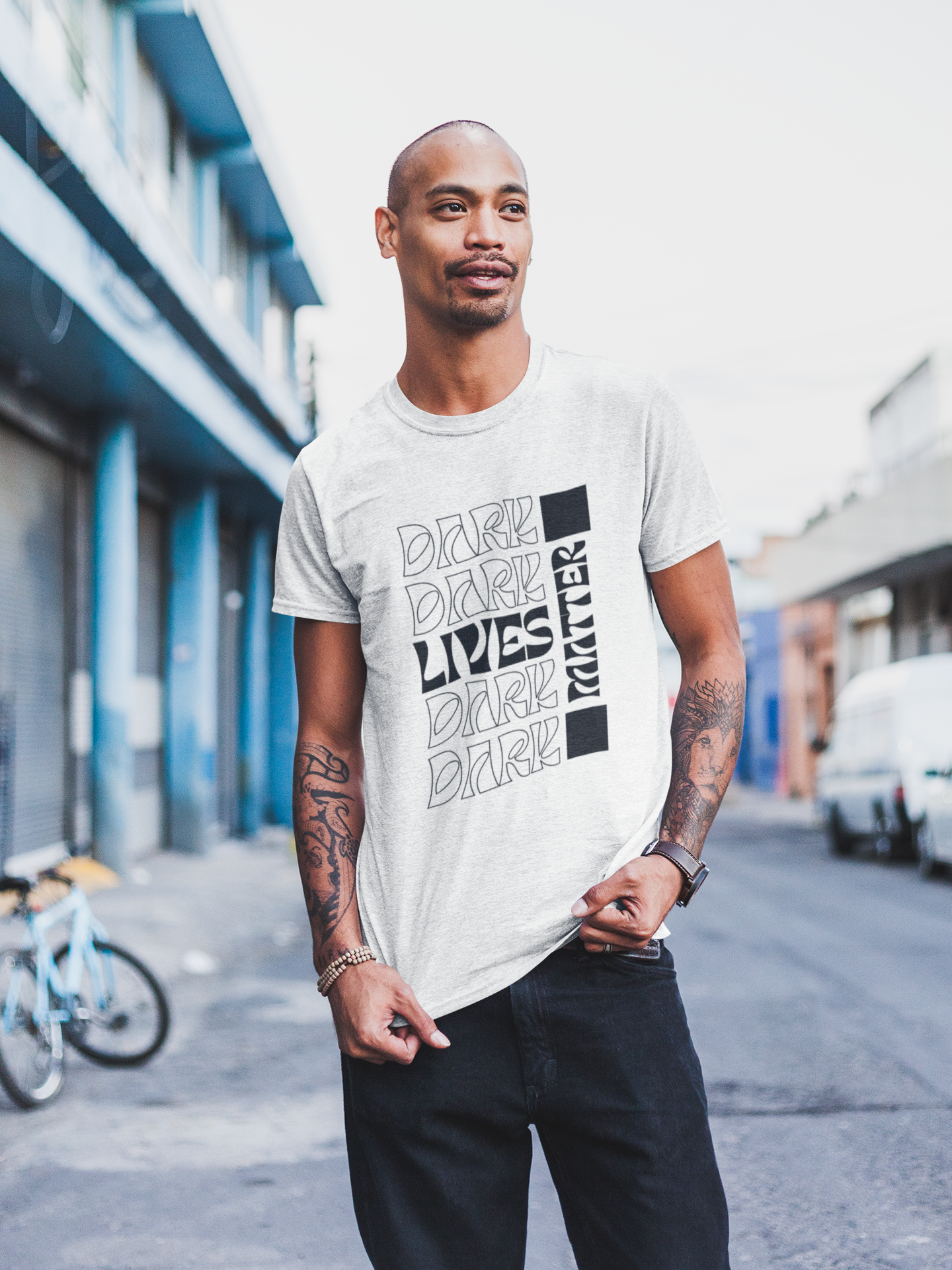 Dark Lives Matter T-shirt (Black & White)